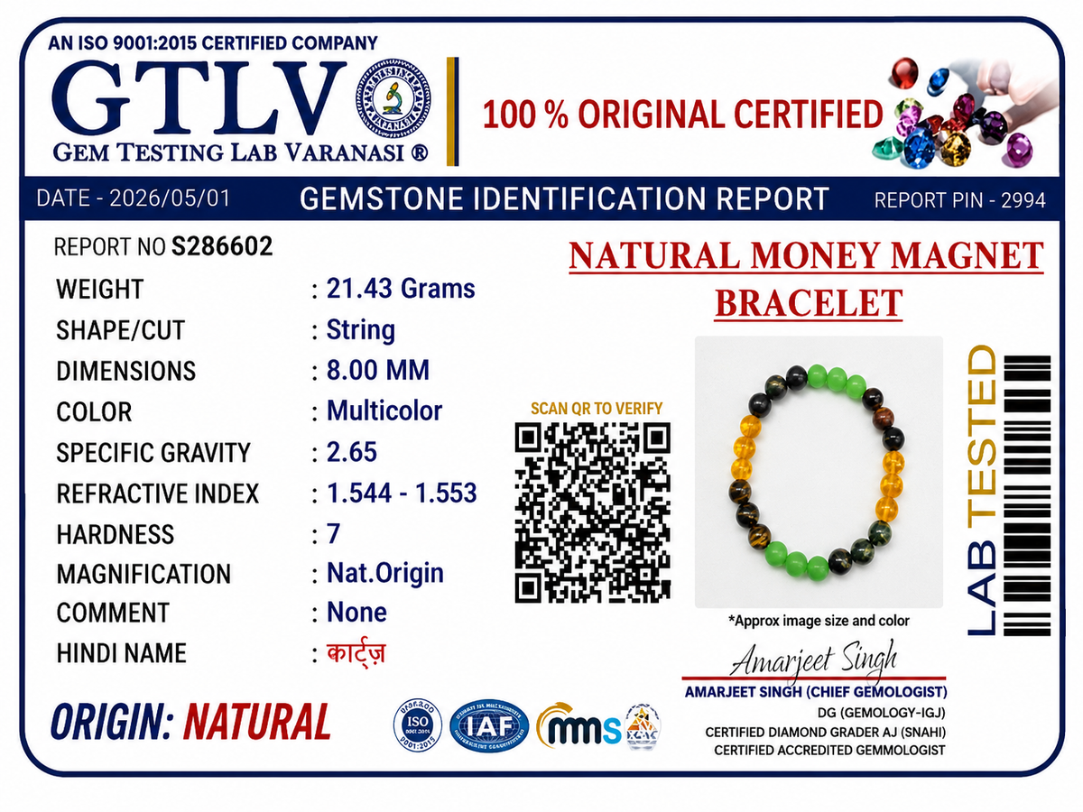 Dhan Yog (Money Magnet) Bracelet | Wealth, Success & Prosperity Crystal Bracelet