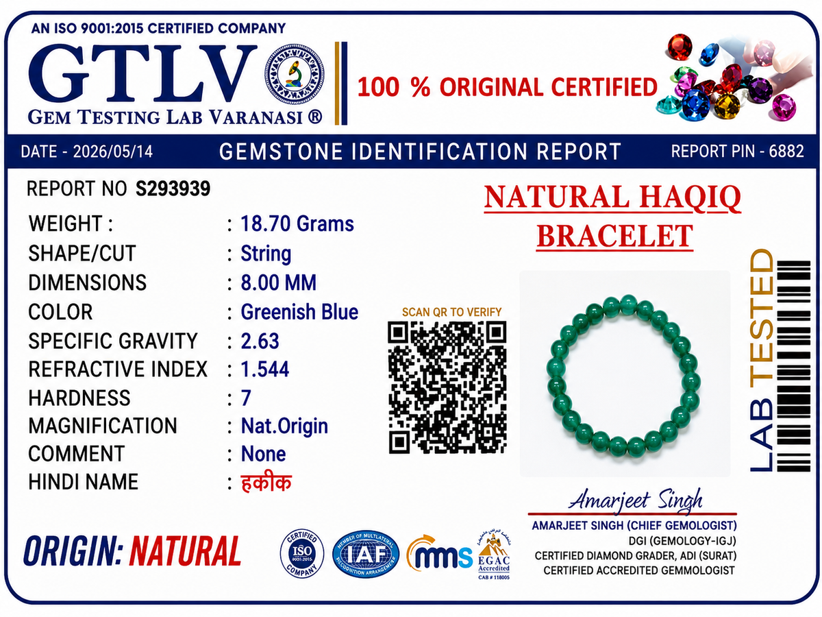 Natural Haqio Bracelet | Positivity, Growth & Emotional Balance Crystal Bracelet