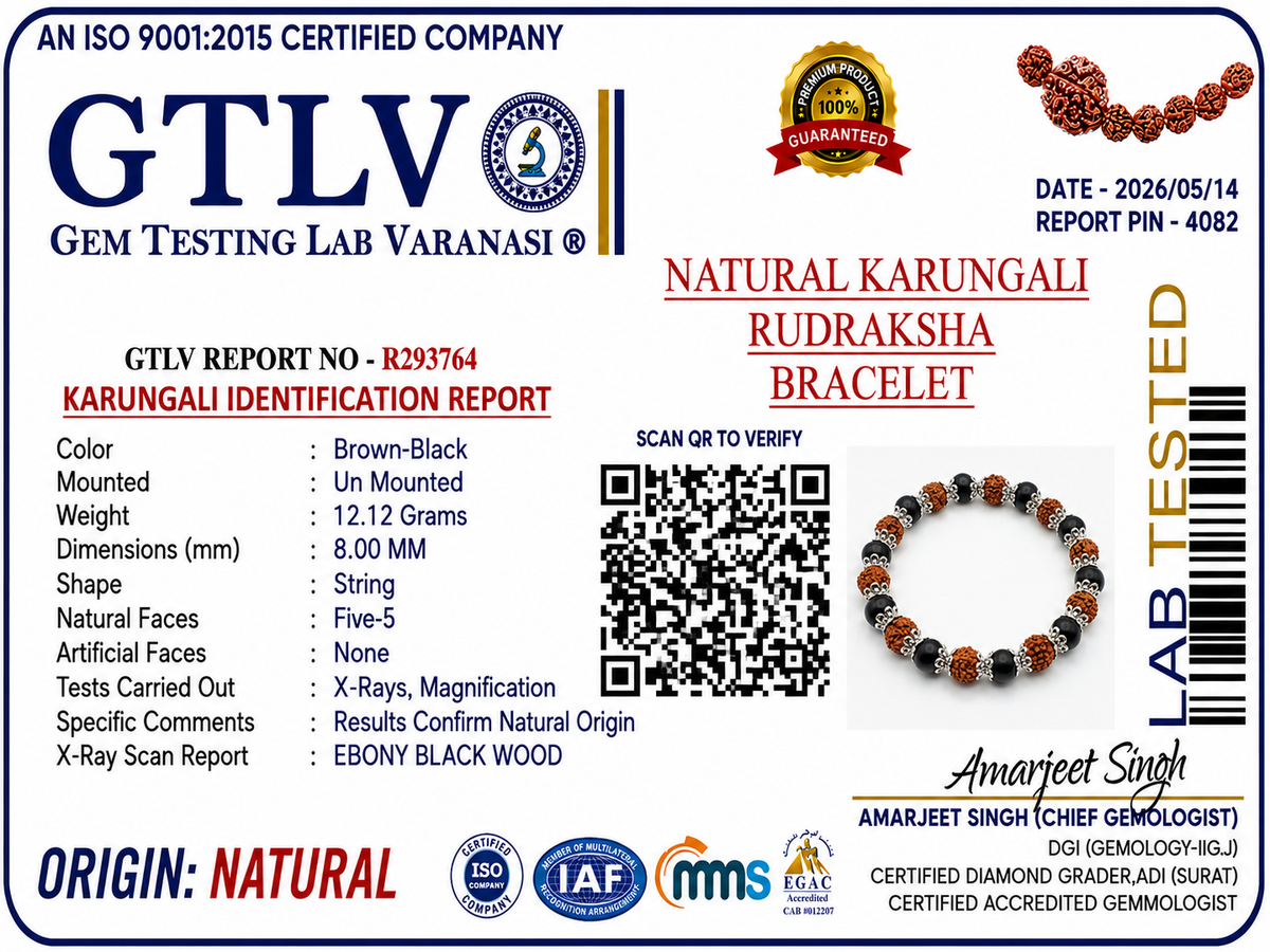 Karungali Rudraksha Bracelet | Natural Karungali Wood & Rudraksha Protection Bracelet