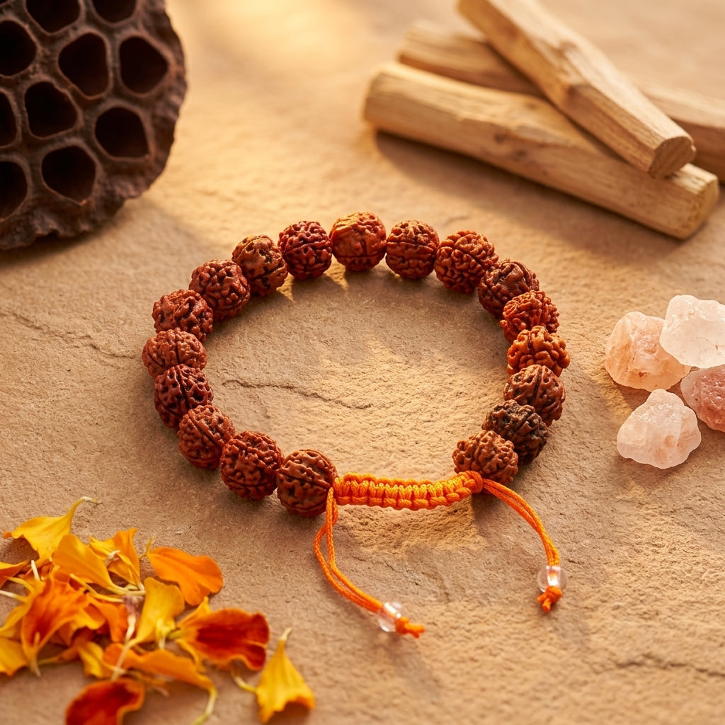 Natural Five Mukhi Rudraksha Bracelet Black | Premium Spiritual Bracelet