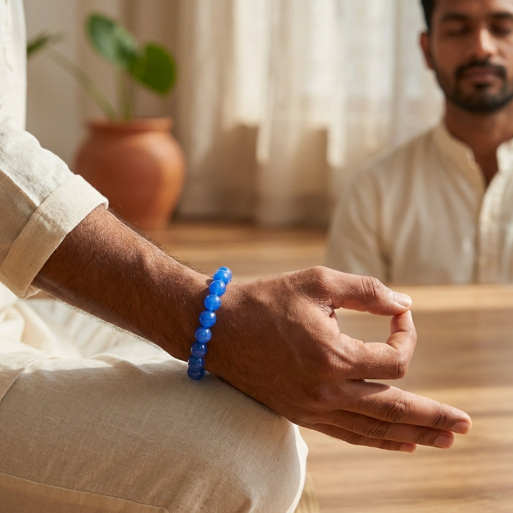 Natural Blue Haqio Bracelet | Communication, Confidence & Inner Peace Crystal Bracelet