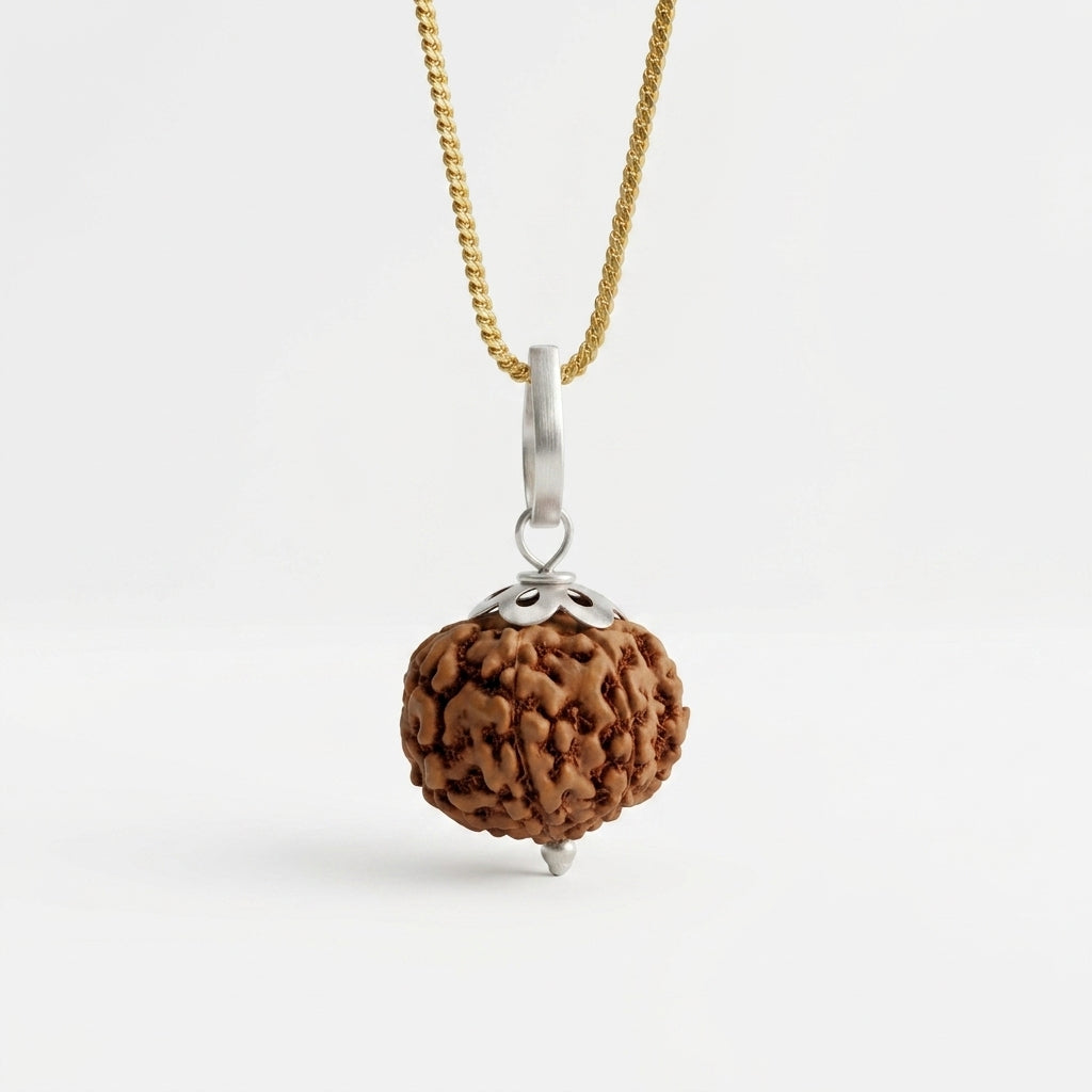 Natural 8 Mukhi Rudraksha Locket for Success, Protection & Obstacle Removal | Authentic & Energized | Rudriva